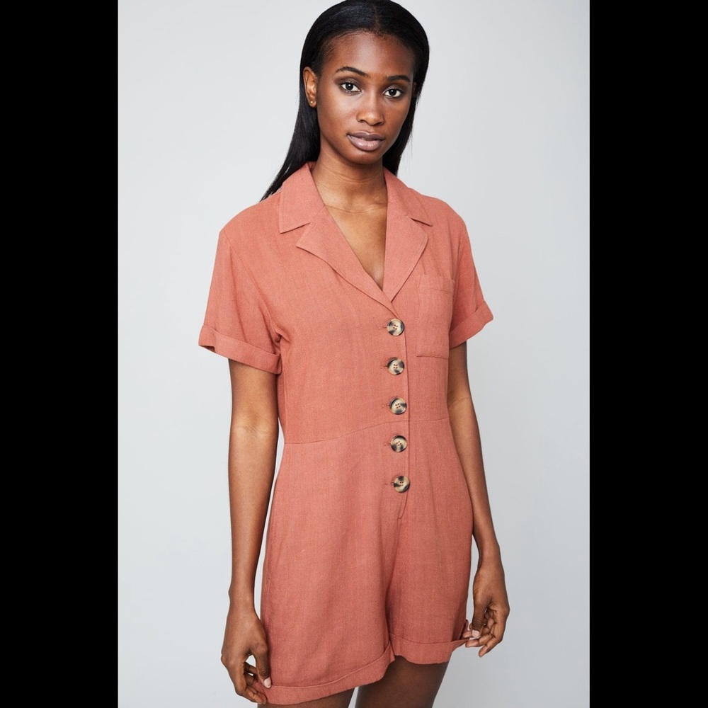 🆕 Native Youth Knowles Romper in Terracotta‎